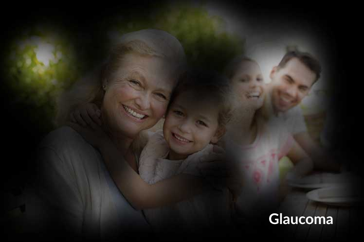 Glaucoma symptoms in the eye.